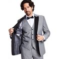 thumbnail image 3 of Alfani Men's Slim Fit Suit Separate Tuxedo Jacket Blazer Gray Black B4HP $360 (44,Long), 3 of 3