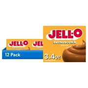 (12 pack) Jell-O Butterscotch Instant Pudding & Pie Filling Mix, 3.4 oz Box
