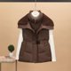 thumbnail image 1 of Chaquetas y abrigos casuales sin mangas y sin capucha para mujer, chaqueta fina de plumón con cuello alto, sin mangas, ajustada, ligera, con bolsillo y cremallera, abrigo de poliéster para mujer, 1 of 5