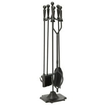 UniFlame 5-Piece Black Finish Fireset with Ball Handles
