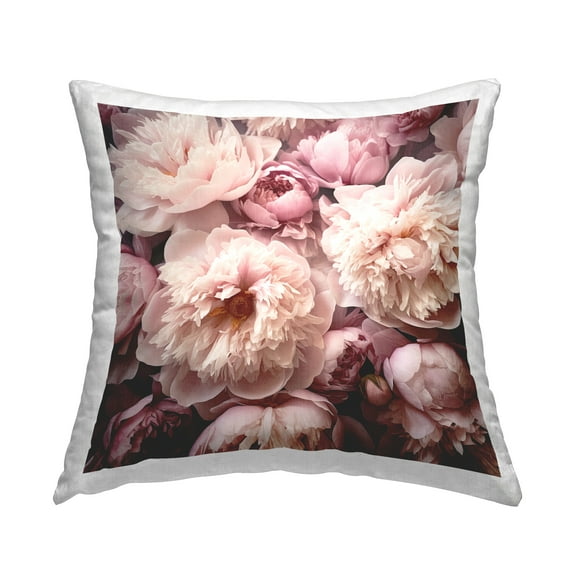 Stupell Industries Mixed Peony Flowers Decorative Printed Throw Pillow, 18 x 18