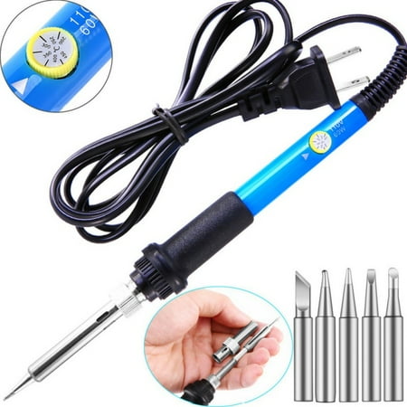 

Electric Soldering Iron Kit 60W Adjustable Temperature Welding Soldering Iron with 5pcs Different Tips 1 Solder Wire 1.0mm Dia. (Soldering Irons)