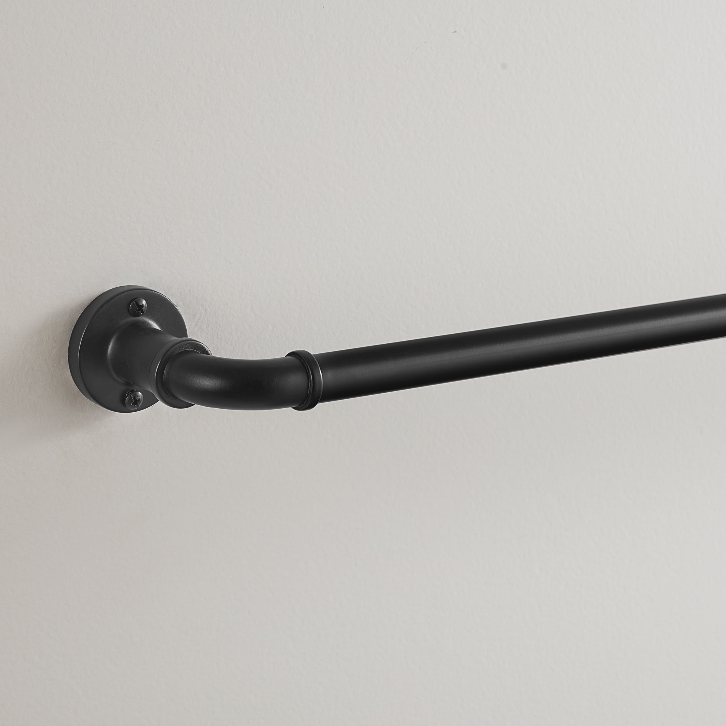 Eclipse Somerton 3/4" Pipe Blackout Wrap Curtain Rod, 36-66", Matte Black