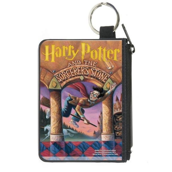 The Wizarding World of Harry Potter Wallet, Coin Purse, Harry Potter and the Sorcerers Stone Book Cover Drawing, Canvas