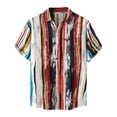 thumbnail image 1 of Grianlook Button Up Lapel Collar Shirts for Men Loose Casual Tunic Tops Striped Short/Long Sleeve Tshirts, 1 of 5