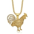 thumbnail image 6 of Hip Hop Iced Out Bling Gallic Rooster Animal Chicken Pendant Necklce For Men/Women 14K Yellow Gold French Jewelry, 6 of 7