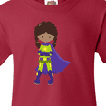 thumbnail image 4 of Inktastic African American Girl, Superhero Girl, Purple Cape Youth T-Shirt, 4 of 5