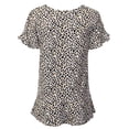 thumbnail image 2 of Doublju Women's Short Sleeves Flare Tunic Tops for Leggings Flowy Shirt with Plus Size, 2 of 2