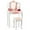 Pink + White, variant on Gymax Kid Vanity Set Wooden Makeup Table Stool Tri-Folding Mirror Snowflake Print Pink