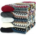 thumbnail image 2 of YAZI  5Pack Womens Vintage Winter Soft Warm Thick Cold Knit Wool Crew Socks, Multicolor, free size, 2 of 13