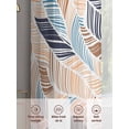 thumbnail image 6 of Ombre Blue Brown Sheer Curtains 96 Inch Length 2 Panels Set Window Treatments, Summer Abstract Coastal Ocean Beach Wave Rod Pocket Semi Curtains for Living Room/Bedroom/Kitchen Décor, 104"W x 96"L, 6 of 7