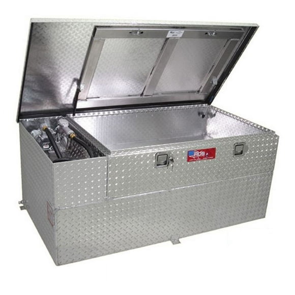 RDS Tanks Liquid Transfer Tank 72855 DOT Approved; Gasoline or Diesel; Combo; 90 Gallon Capacity; Diamond Tread; Aluminum; 8 GPM Pump