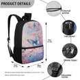 thumbnail image 2 of ZUXONGSY Cherry Blossom Butterfly Print 3Pcs School Backpack Set for Boys Girls Teen Shoulder Bag + Lunch Box + Pencil Case Schoolbags Book Bag Travel Casual Daypack with Zipper Pocket, 2 of 6