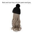 thumbnail image 2 of Jumpingount Sombrero de pelo de simulación para mujer, gorro de punto desmontable Natural, pelos largos falsos, accesorios para la cabeza para Cuidado del cabello gris dorado, 2 of 6