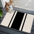 thumbnail image 3 of 2x3 Ft Entryway Area Rug, Black Vintage Kitchen Rug Runner Washable Floor Mat, Geometric Stripes Simple Lines Non Slip Indoor Door Mat Throw Carpet for Bathroom Living Room Bedroom, 3 of 8