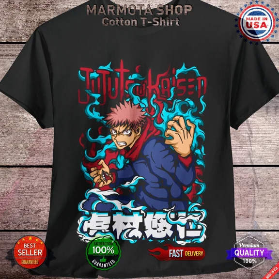 RARE Yuji Itadori Jujutsu Kaisen T-Shirt Gojo Satoru Anime Japanese Tee Shirt JJK all