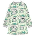 thumbnail image 6 of long-sleeved dress Of Cute Cartoon Koala A-line dress with ribbed cuffs Soft and comfortable, 6 of 6