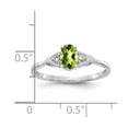 thumbnail image 3 of Solid 14k White Gold Peridot Green August Gemstone Diamond Engagement Ring Size 6.5 (.01 cttw.), 3 of 6