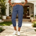 thumbnail image 5 of Womens Beach Pants Lightweight Capris Cotton Linen Bottoms,Gray Size S, 5 of 8