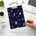thumbnail image 5 of Space Themed Pattern 12.5x9in Clipboard, Durable Acrylic with Metal Clip and Wall Hook for Office or Classroom, 5 of 10