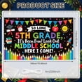thumbnail image 2 of Colorful Pennants Middle School Banner Graduation Cap Next Stop Display School Supplies School Bus Graduation Backdrop for Middle School Graduation Back to School Party School Transition Event, 2 of 8