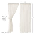 thumbnail image 3 of VHC Brands Tobacco Cloth Solid Color Sheer Cotton Farmhouse Curtains-Rod Pocket Tie Back(s) Panel Pair, Antique White, 3 of 8