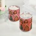 thumbnail image 2 of Yayeee 2 Pack Qtip Holder Bathroom Cotton Swab Canister with Lid Clear Dispenser Set, Brown Gingerbread Houses, 2 of 6