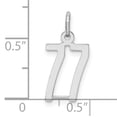 thumbnail image 3 of Sterling Silver Rhodium-plated Small Elongated Polished Number 77 Charm, 3 of 3