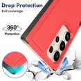 thumbnail image 5 of Dteck Case with Tempered Screen Protector for Samsung Galaxy S25 Ultra,Shockproof TPU+PC Case Anti-Slip Protective Shell Back Cover for Galaxy S25 Ultra,Red, 5 of 5
