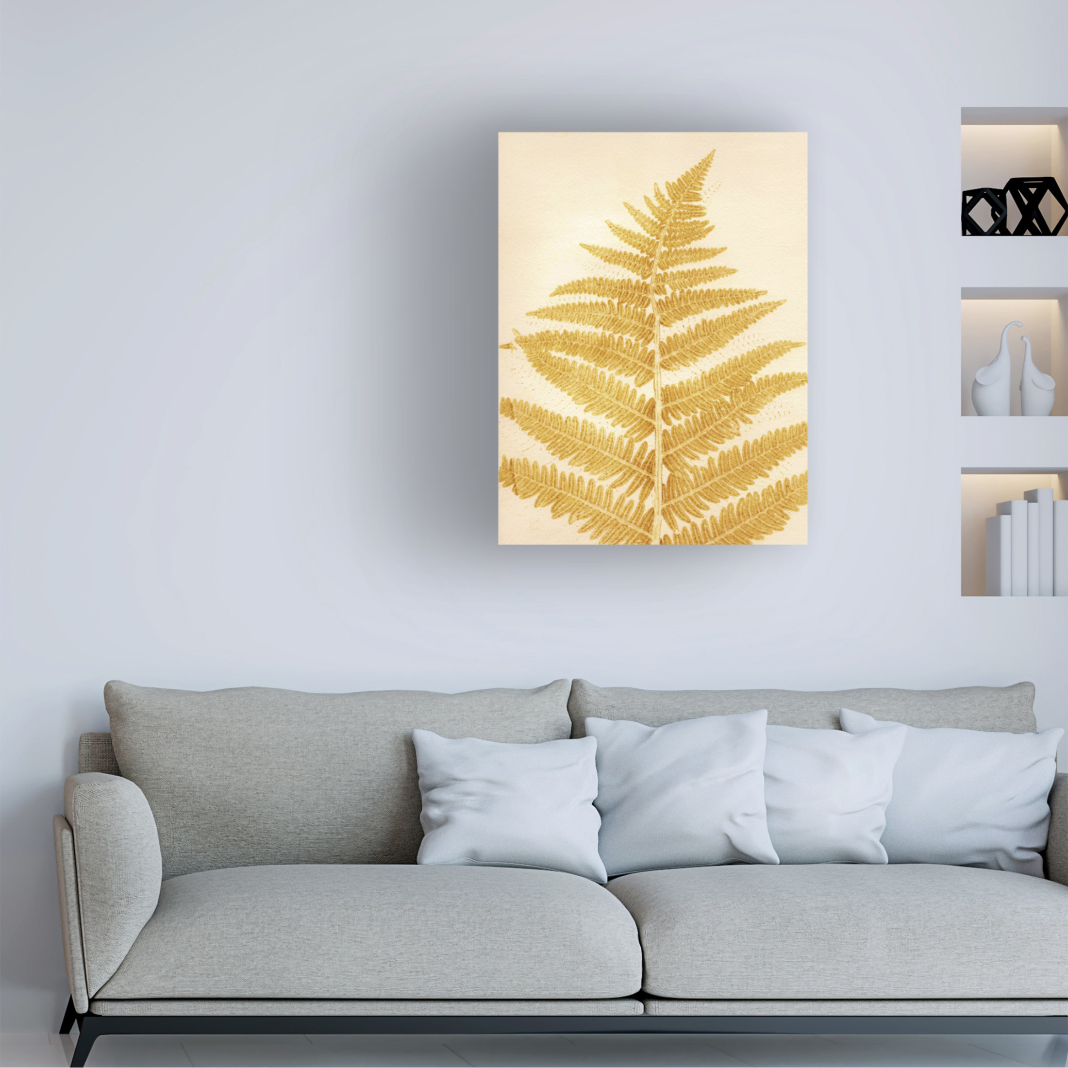 Canvas Wall Art - Pernille Folcarelli 'Fern Mustard' Wall Art for Living Room, Bedroom, or Office Décor by Trademark Fine Art - 35 x 47 Inches