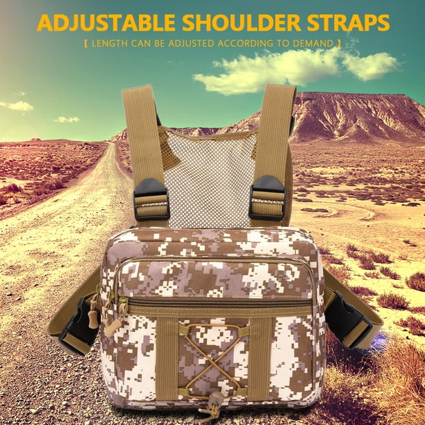 Bolsa De Pecho Molle Bolsas de chaleco informales para hombre, bolsa de pecho segura para hombre Oxford para viajes de senderismo (arena de camuflaje)