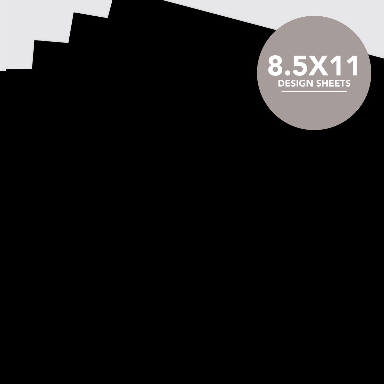 Roobee by Mara-Mi Black Cardstock Smooth Paper Stationery, 8.5" x 11," 200 GSM, 50 Count New