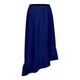 thumbnail image 4 of Falda midi de cintura alta para mujer - Cintura elástica, color liso - Elegante/informal para todas las estaciones - S-XXXL, 4 of 8