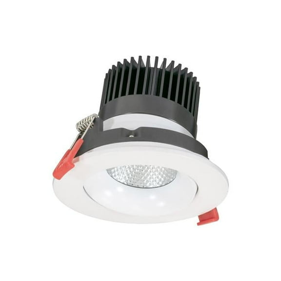 Jesco RLF-35312-SW5-WH 3.5 in. 12W 5CCT 90CRI LED Round Regressed Gimbal Recessed Downlight, White