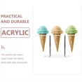 thumbnail image 4 of Soporte de acrílico para conos de helado, soporte para gofres y embutidos, 3 orificios, transparente, 4 of 4