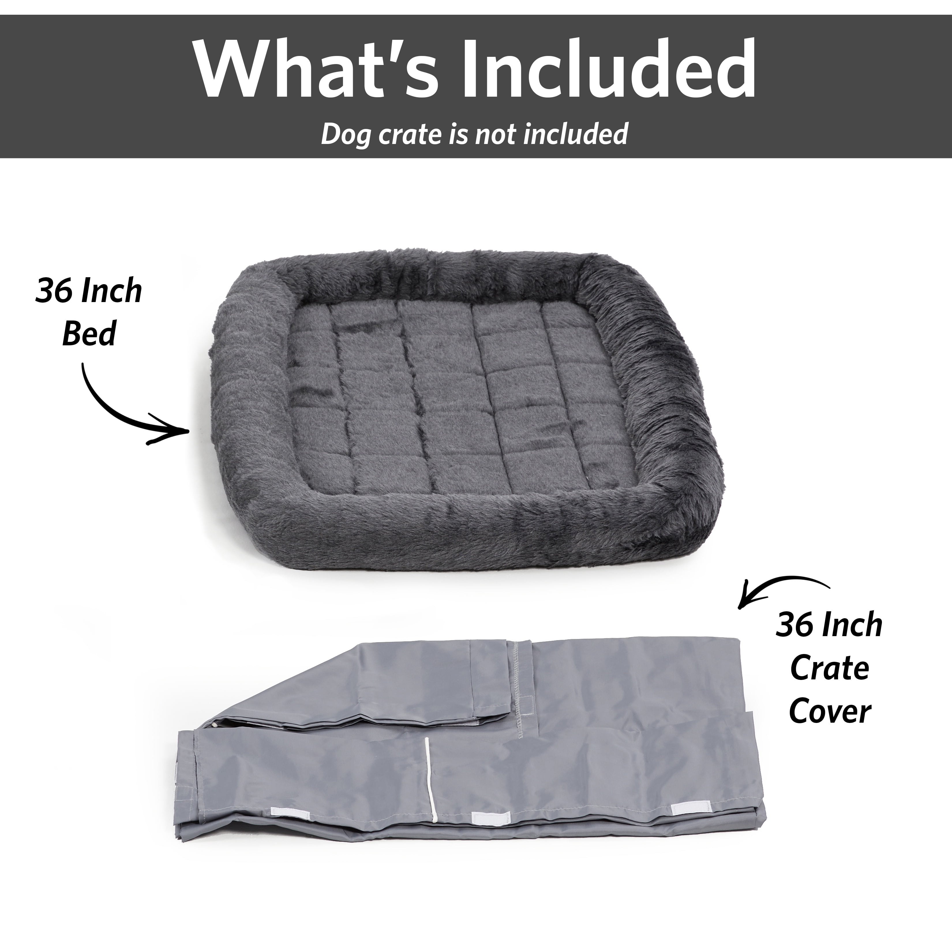 MidWest Homes for Pets New World Comfort Kit, Matching Dog Crate Cover & Bed, Fits 36’’ Crate, Gray