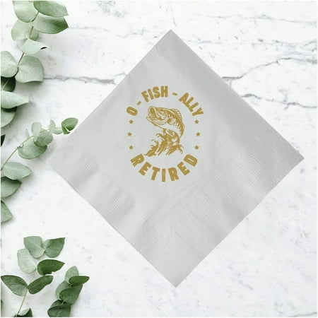 50pcs Custom Napkins for Retirement Party, Retirement Celebration Napkins, Beverage Napkins, Personalized Paper Napkins - Custom Logo Cocktail Napkins, Party napkins for reception disposable