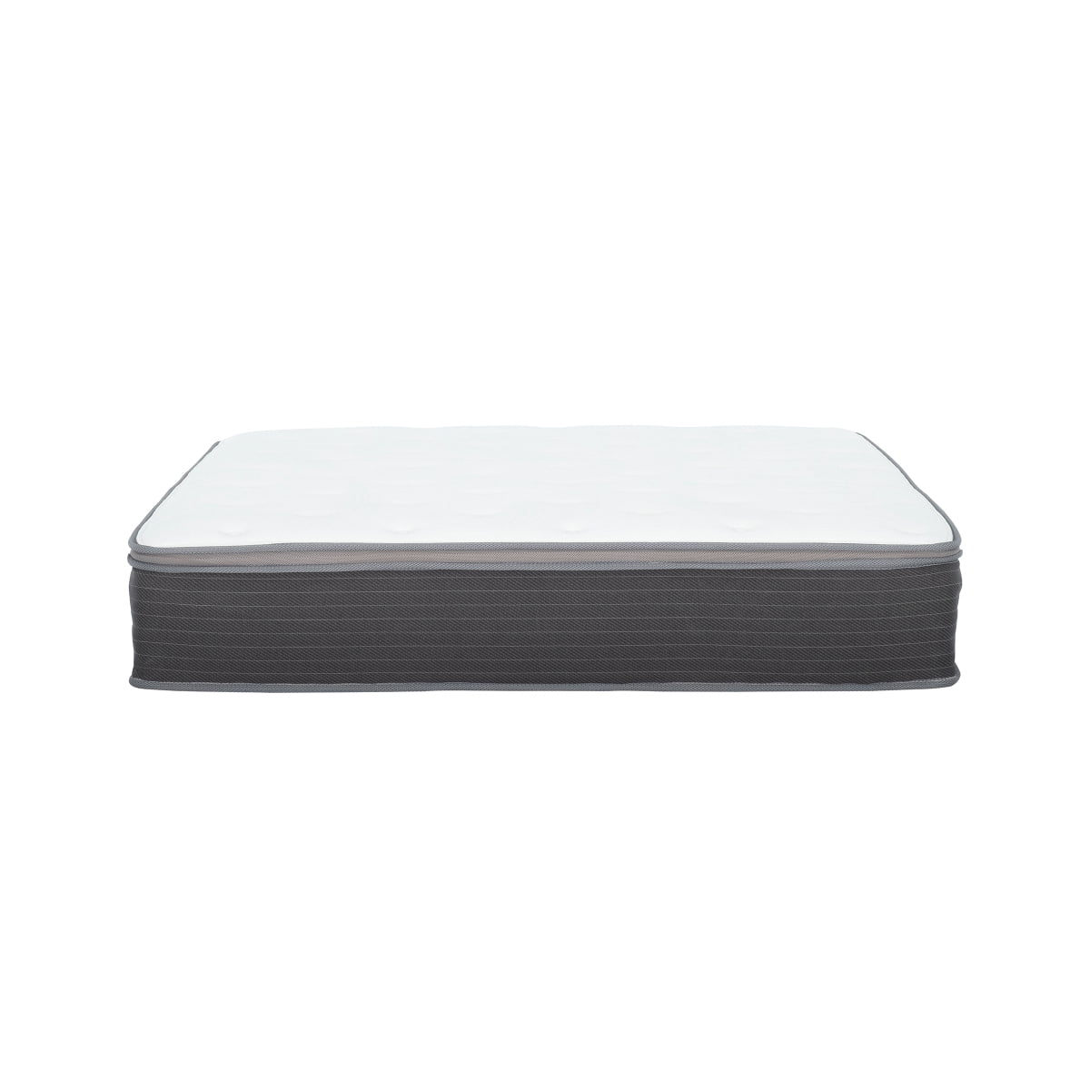 Miekor Furniture Plush 10 in. Cal King Size Hybrid Pocket Spring Mattress in a Box, Gel Memory Foam Mattress for Comfortable Sleep, White/Gray No6133