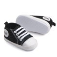 thumbnail image 5 of Zanarzt First Walking Shoes for Baby Girls Unisex Baby Boy Girl Canvas Sneaker Soft Sole Infant Lace up Newborn Toddler First Walkers Crib Shoes Black,US 5.5, 5 of 8