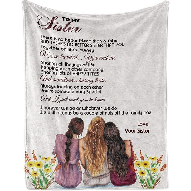 LHSHID Personalized to My Sister Blanket. Soft Throw Blanket for Christmas Birthday Graduation Thanksgiving & Christmas Gift 30"x40"