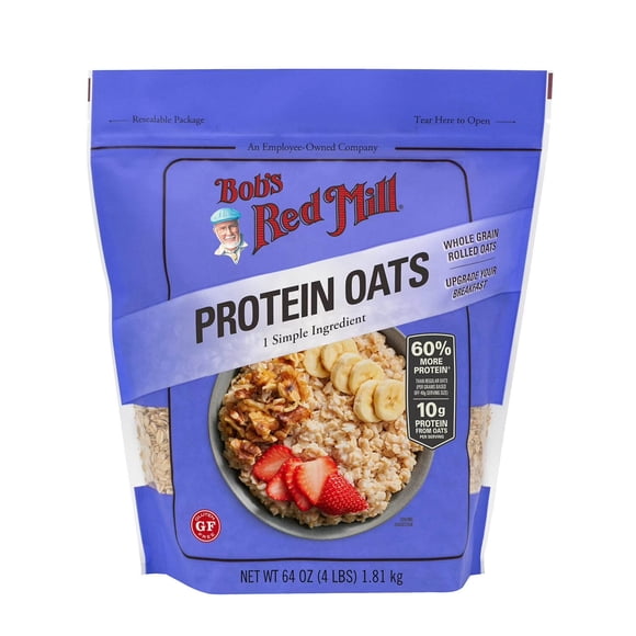 Large Bob's Red Mill Gluten Free 10g Protein Oats, 1.81kg/64 oz.