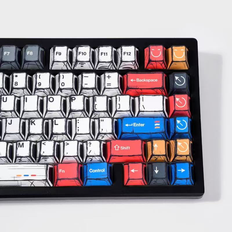 DimGlow Mechanical Keyboard Keycaps Replacement Decor Solutions – Vintage Comics Edition