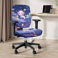 thumbnail image 3 of ZUXONGSY Galaxy Axolotl Desk Chair Cover 2 Packs Polyester Rolling Chair Cover Chair Seat Cover + Backrest Cover Protective Cover Easy to Clean Suitable for Most Office Chairs, 3 of 7