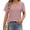 Pink, variant on Eyelet Womens Tops Short Sleeve Dressey Casual Blouses V Neck Work Shirts Summer Basic Tees