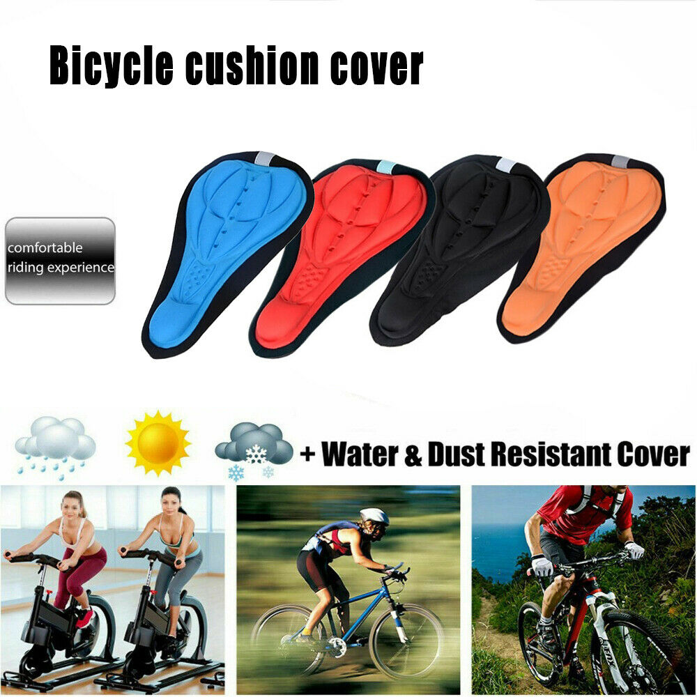 Bike Bicycle 3D Gel Silicone Saddle Seat Cover Pad Padded Cushion Cycling Hot