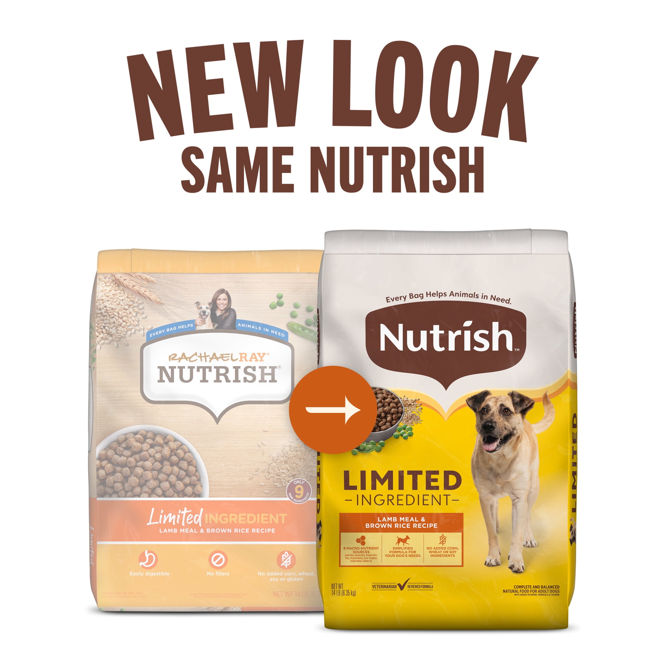 Rachael Ray Nutrish Limited Ingredient Lamb Meal & Brown Rice Recipe Dry Dog Food, 6 lb. Bag