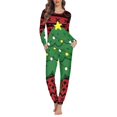 thumbnail image 1 of Conjunto de pijama elegante de Navidad para mujer, ropa de dormir informal, jersey de manga larga con estampado a pedido, ropa de estar cómoda, 1 of 4
