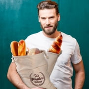 JeashCHAT Linen Bread Bag , Reusable Drawstring Bread Bag, Large Natural Unbleached Bread Bag, Food Storage, Kitchen Storage Bags