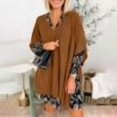 thumbnail image 1 of PEONAVET Chandails pour Femmes Manteau Tricoté à Manches pour Femmes Chandail Col Rond Ample Cape Chandail, 1 of 7
