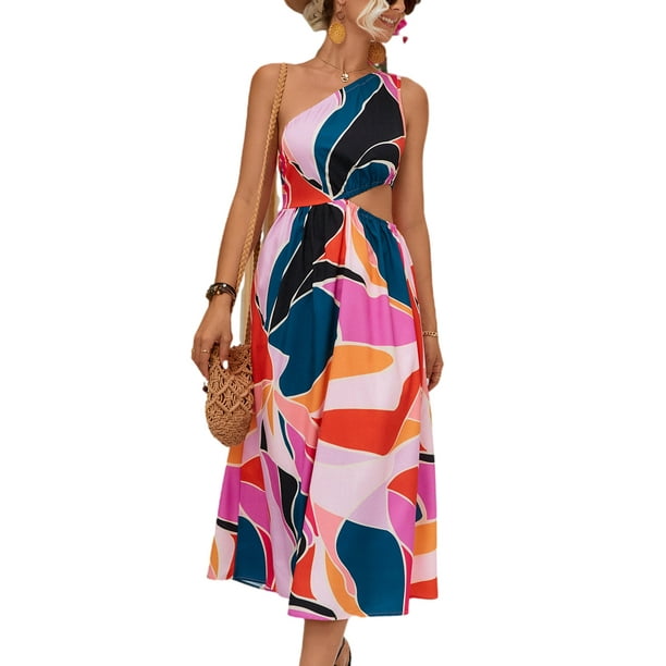Avamo Ladies Summer Beach Sundress Hollow Out Tank Dress